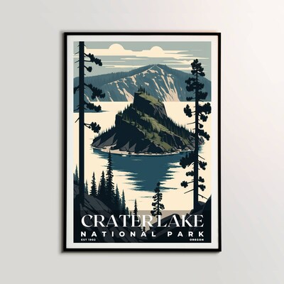 Crater Lake National Park Poster, Travel Art, Office Poster, Home Decor | S3 - image2